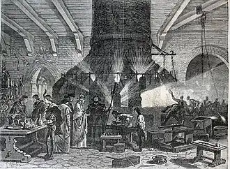 Dignitary visiting a glass factory in Murano