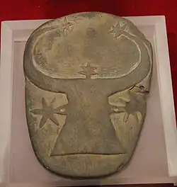 The famous "Hathor palette", or "Bat palette" from Tomb 59 of Gerzeh, Naqada IId.[8]