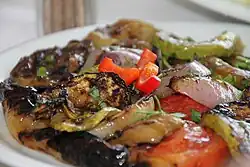 Grilled vegetables at a Greek and Santorinian restaurant