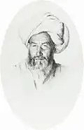 Uzbek, stashina (aqsaqal) village Chodshagent (ru: Ходжагент), 1868, drawing by V.V. Vereshchagin
