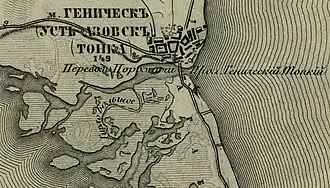 1860s map of Henichesk Strait