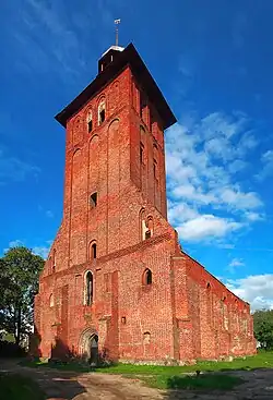 Ruins of St. Jacob's church are one of very few historic landmarks still visible in Znamensk