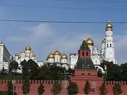 Domes of Sobornaya Square in Moscow Kremlin