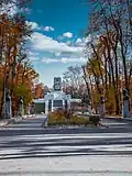 The park's main alley with busts and monument in 2015