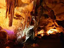 An interior of a cave
