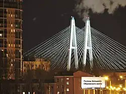Evening lighting of the pylons