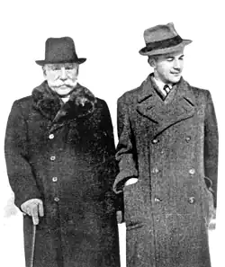 George (i.e. Yuriy) Luckyj and his grandfather Stepan Smal-Stotsky in Prague, 1937.