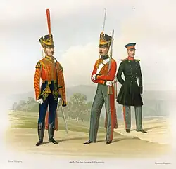 Trumpeter and Private in full dress and marching uniform (1817–1819), Chief Officer in a frock coat (1814–1818)