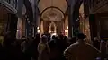 Inside the church during Sunday liturgy service
