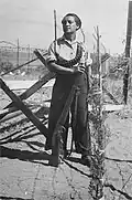 A member of Kibbutz Ma'barot on guard duty, 1936