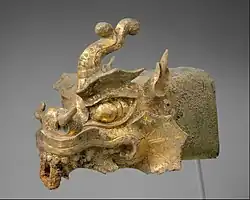 Rafter finial in the shape of a dragon’s head and wind chime, Metropolitan Museum of Art