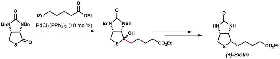 Total synthesis of (+)-biotin using Fukuyama coupling