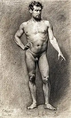Male Nude in 1867 in MNAC.