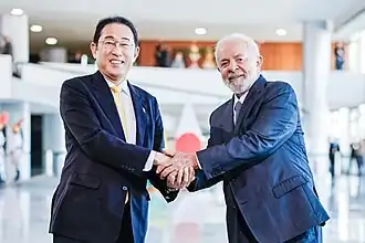 Prime Minister Fumio Kishida and President Lula da Silva in Brasília; May 2024.