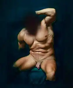 Torso Belvedere I, from the series "Michelangelo Project", oil painting on canvas, 120x100 cm, 2020