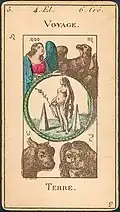 The World card from the Grand Etteilla tarot deck (circa 1890)