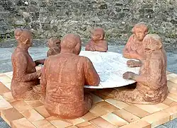 Before the Maid Katy Brings Fish Soup to the Table, baked clay, 1969–70