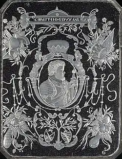 Caspar Lehmann, plaque with a portrait of Christian II, Elector of Saxony, 1602 or 1606, Museum of Decorative Arts in Prague