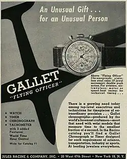 Vintage Advertising of Gallet Flying Officer