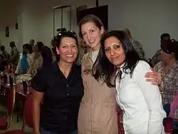 Jamieson with Iraqi translators, celebrating Women's Equality Day