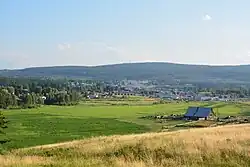 A view of the north end of 100 Mile House, taken from the Cariboo Highway
