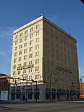 The former Greystone Hotel (now Hampton Inn) at 100 North Commerce Street