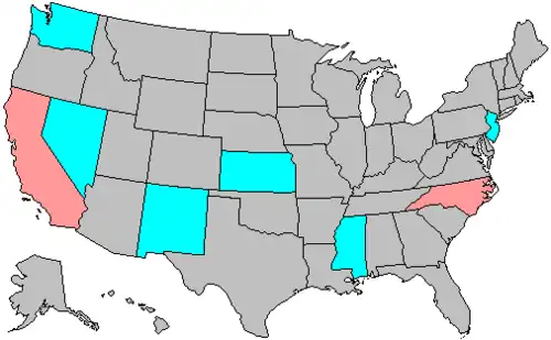 Summary of party change of U.S. House seats in the 1998 House election &nbsp;&nbsp;6+ Democratic gain &nbsp;&nbsp;6+ Republican gain &nbsp;&nbsp;3–5 Democratic gain &nbsp;&nbsp;3–5 Republican gain &nbsp;&nbsp;1–2 Democratic gain &nbsp;&nbsp;1–2 Republican gain &nbsp;&nbsp;no net change