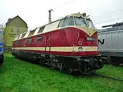 Government train locomotive 118&nbsp;552 at the Dresden Steam Locomotive Festival 2016