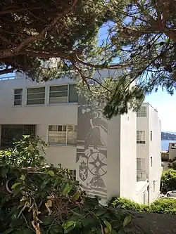 Sgraffito mural on the Malloch Building in San Francisco
