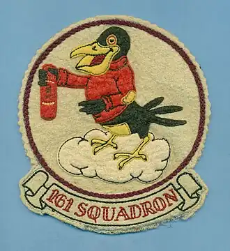 A WWII jacket patch for the RCAF 161 Bomber Reconnaissance Squadron at Dartmouth, NS