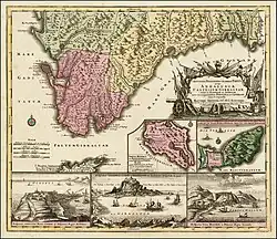 Map of Andalusia and Gibraltar, 1730