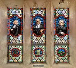Stained glass window honouring the Wesleys and Asbury, at Lake Junaluska, North Carolina
