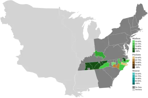 Map of presidential election results by electoral district, shaded according to the vote share of the highest result for an elector of any given candidate. Electoral boundaries for Maryland could not be found