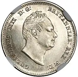 Silver coin showing bust of a man