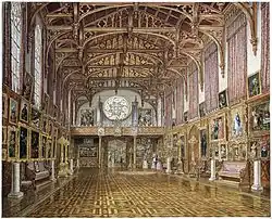 1846 painting of the interior of the Gothic Hall