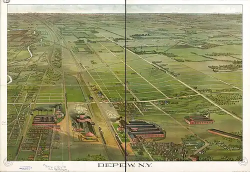 Bird's eye view of Depew, New York, in 1898