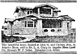 Advertisement for new house, Los Angeles Sunday Express, September 29, 1918