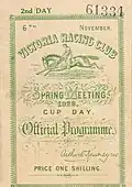 1928 VRC Melbourne Cup racebook front cover