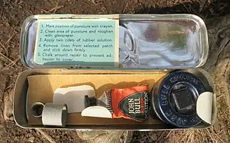 Contents (incomplete) of the 1950s "The John Bull repair outfit".