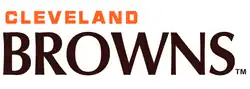 Primary script logo used by the Cleveland Browns, 1975-1995