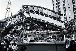 Apartment Complex Pino Suárez, in the wake of the 1985 Mexico City earthquake.