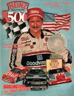 The 1991 Heinz Southern 500 program cover, featuring Dale Earnhardt.