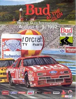 The 1992 Budweiser at The Glen program cover, featuring Bill Elliott.