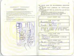 1995 South African Passport pages 36 and 37. Foreign travel allowance rules.