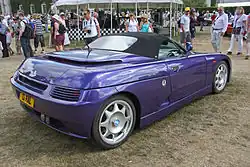 1998 De Tomaso Guarà Spider (BMW-engined); rear view, top up