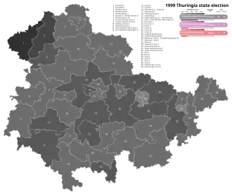 1999 Thuringian state election - Black is CDU