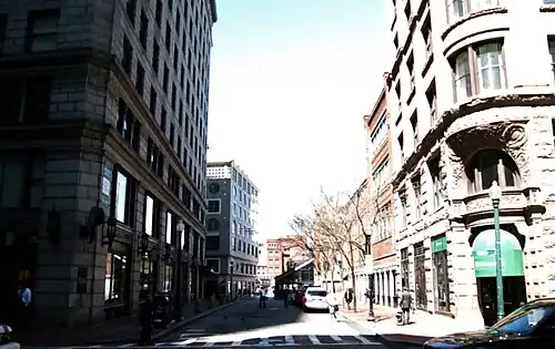 Merchants Row, Boston, 2010 (at State Street, looking towards Quincy Market)