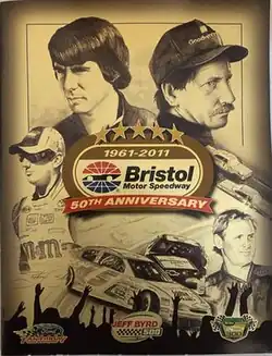 2011 Jeff Byrd 500 program cover, celebrating the 50th anniversary since the track first opened and started hosting races.