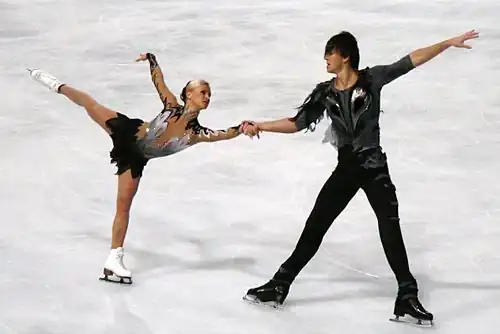 Tatiana Volosozhar and Maxim Trankov at the 2011 Trophée Éric Bompard