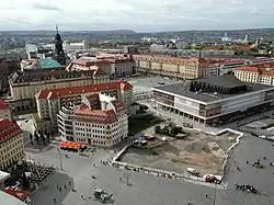 View from the Frauenkirche over the reborn Neumarkt, Kulturpalast and Altmarkt, 2012